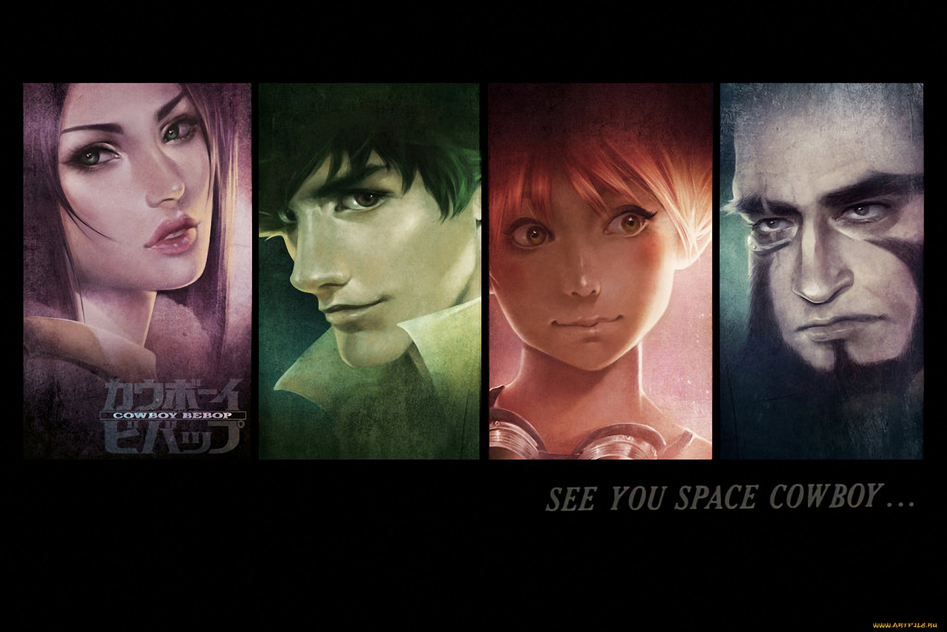 , cowboy, bebop, jet, faye, ed, spike
